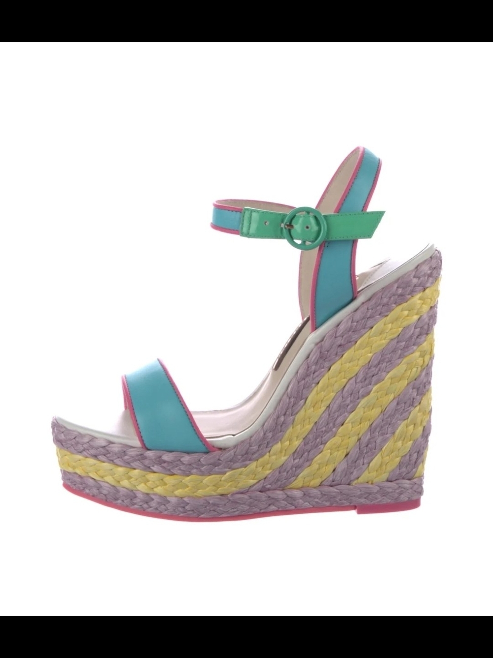🩷 SOPHIA WEBSTER 🩷 Women's Wedge Sandal with Pastel Braided Platform